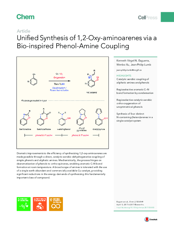 (PDF) Unified Synthesis of 1,2-Oxy-aminoarenes via a Bio-inspired ...
