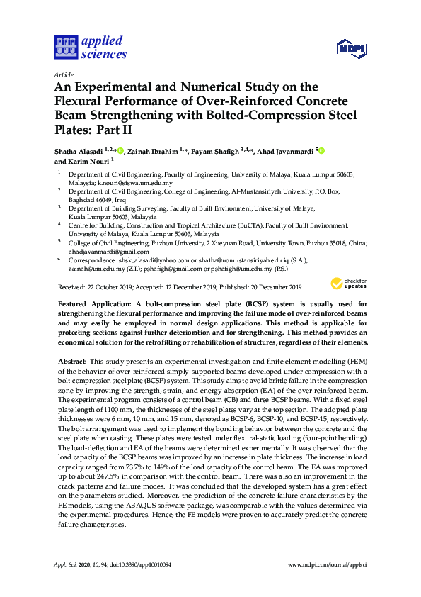(PDF) An Experimental and Numerical Study on the Flexural Performance ...