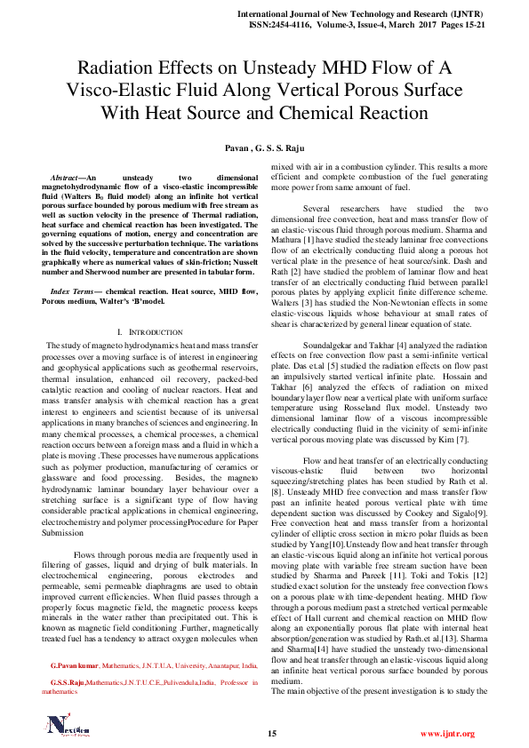 (PDF) Radiation Effects on Unsteady MHD Flow of A Visco-Elastic Fluid ...