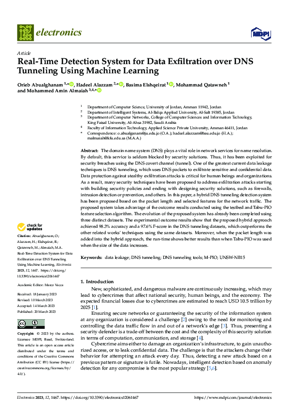 (PDF) Real-Time Detection System for Data Exfiltration over DNS ...