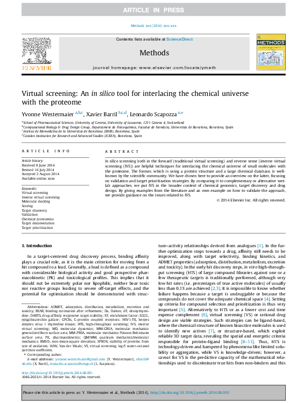 (PDF) Virtual screening: An in silico tool for interlacing the chemical ...