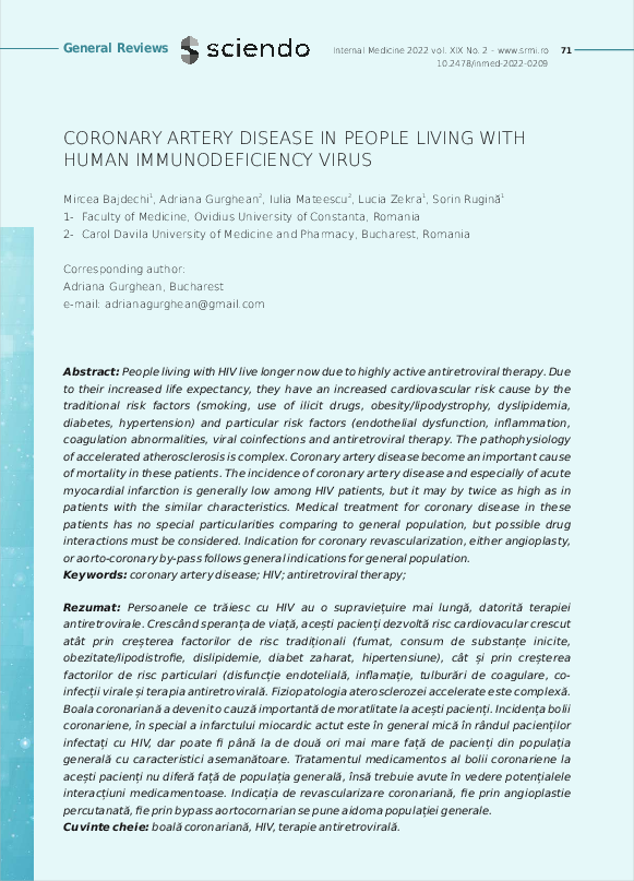 (PDF) Coronary Artery Disease in People Living with Human ...