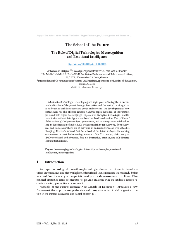 (PDF) The School of the Future The Role of Digital Technologies ...