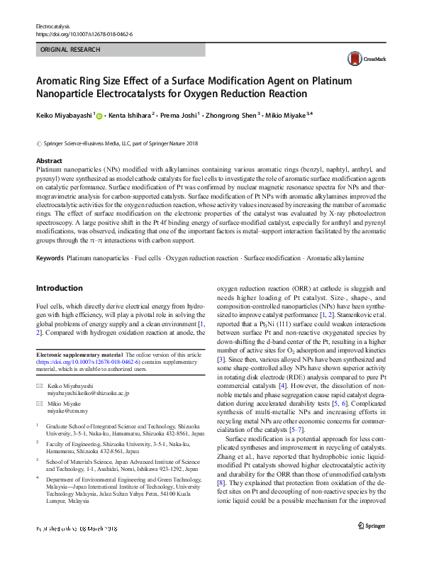 (PDF) Aromatic Ring Size Effect of a Surface Modification Agent on ...