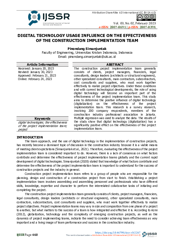 (PDF) Digital Technology Usage Influence on the Effectiveness of the ...