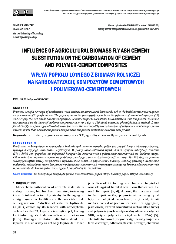 (PDF) Influence of Agricultural Biomass Fly Ash Cement Substitution on ...
