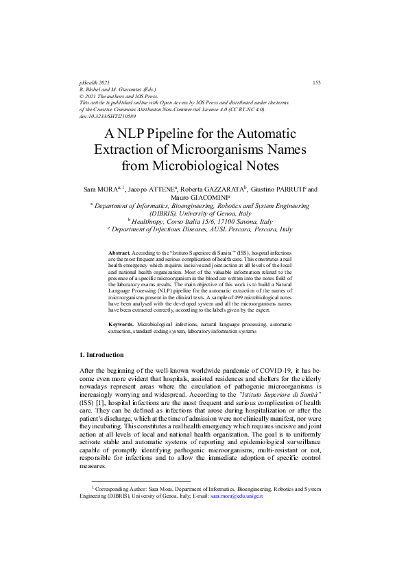 (PDF) A NLP Pipeline for the Automatic Extraction of Microorganisms ...