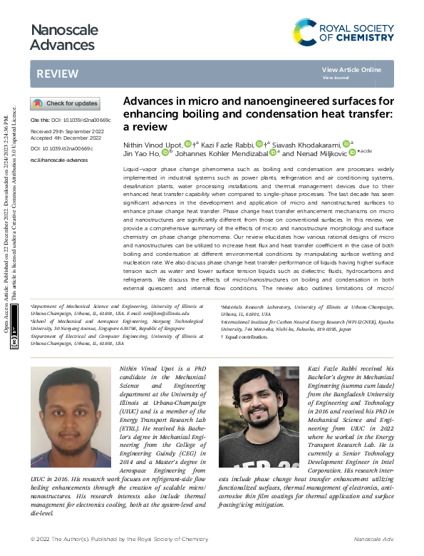 (PDF) Advances in micro and nanoengineered surfaces for enhancing ...