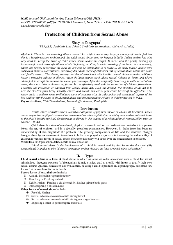 (PDF) Protection of Children from Sexual Abuse