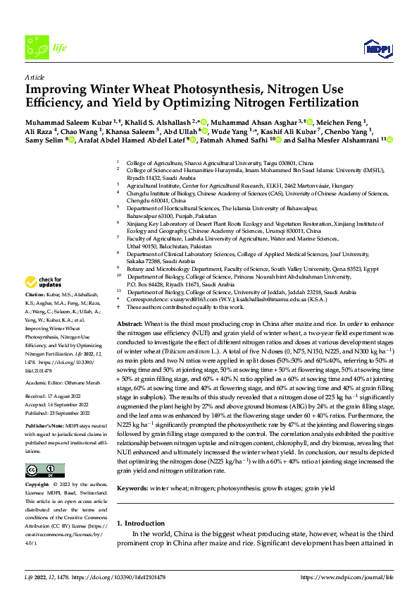 (PDF) Improving Winter Wheat Photosynthesis, Nitrogen Use Efficiency ...