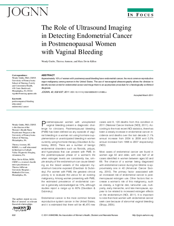 (PDF) The Role of Ultrasound Imaging in Detecting Endometrial Cancer in