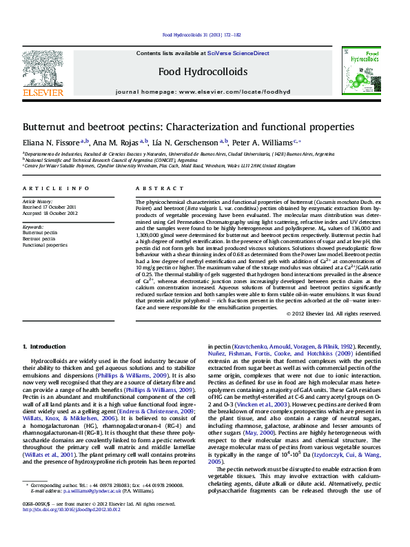 (PDF) Butternut and beetroot pectins: Characterization and functional ...