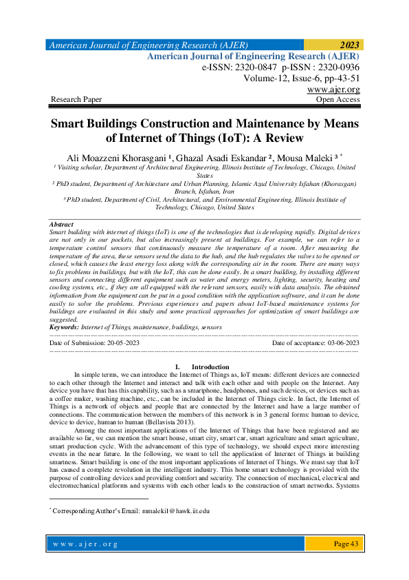 (PDF) Smart Buildings Construction and Maintenance by Means of Internet ...