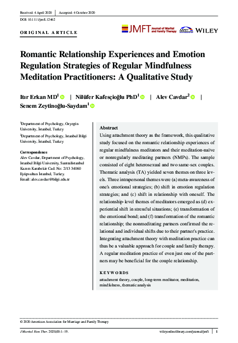 (PDF) Romantic relationship experiences and emotion regulation ...
