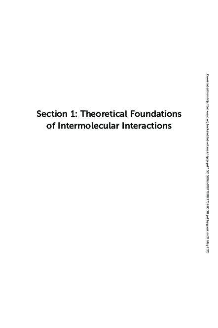 (PDF) Bonds and Intermolecular Interactions – The Return of Cohesion to ...
