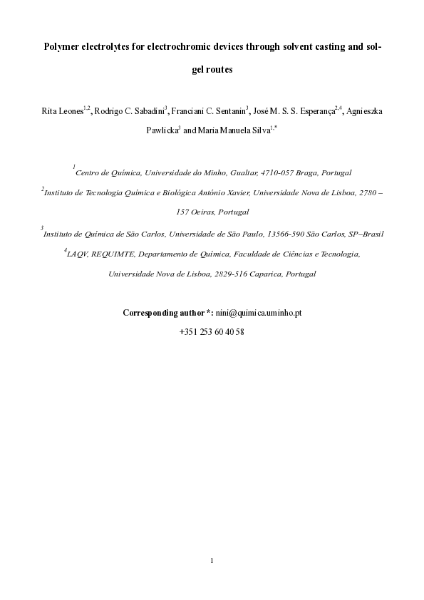 (PDF) Polymer electrolytes for electrochromic devices through solvent ...
