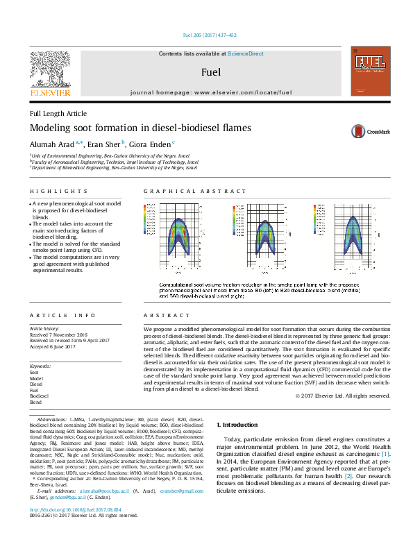 (PDF) Modeling soot formation in diesel-biodiesel flames
