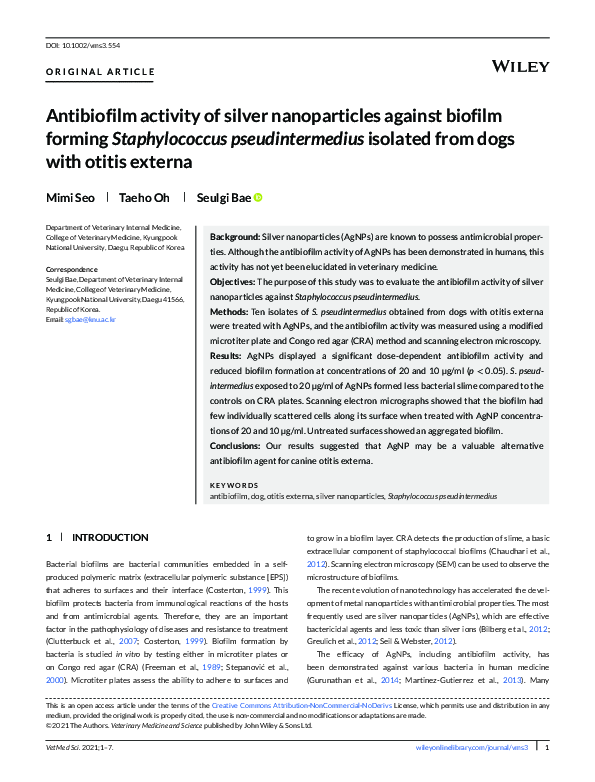 (PDF) Antibiofilm activity of silver nanoparticles against biofilm ...