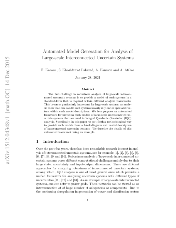 (PDF) Automated Model Generation for Analysis of Large-scale ...