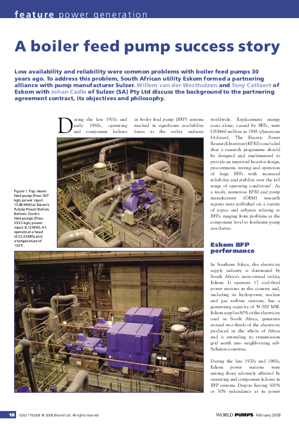(PDF) A boiler feed pump success story