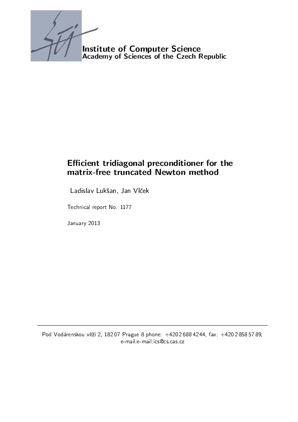 (PDF) Efficient tridiagonal preconditioner for the matrix-free ...