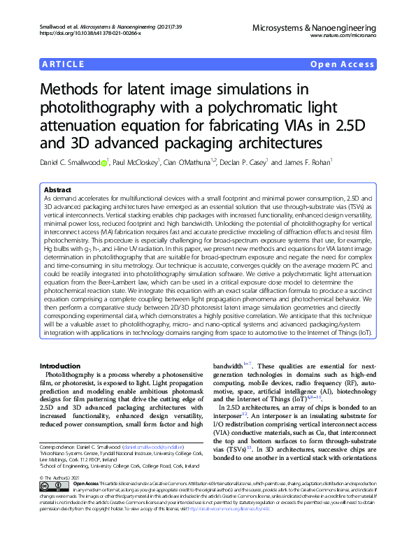 (PDF) Methods for latent image simulations in photolithography with a ...