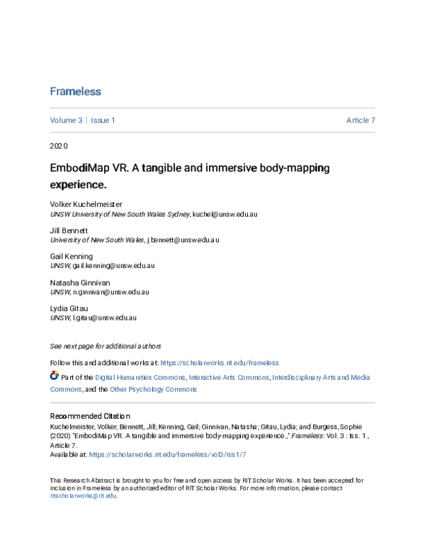 (PDF) EmbodiMap VR. A tangible and immersive body-mapping experience