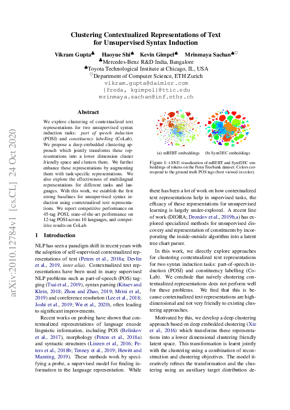 (PDF) Clustering Contextualized Representations of Text for ...
