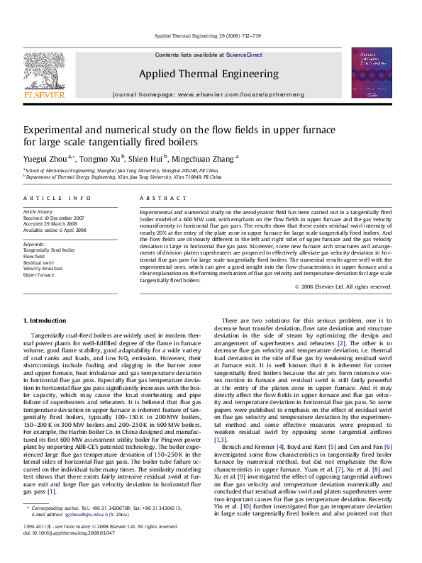 (PDF) Experimental and numerical study on the flow fields in upper ...
