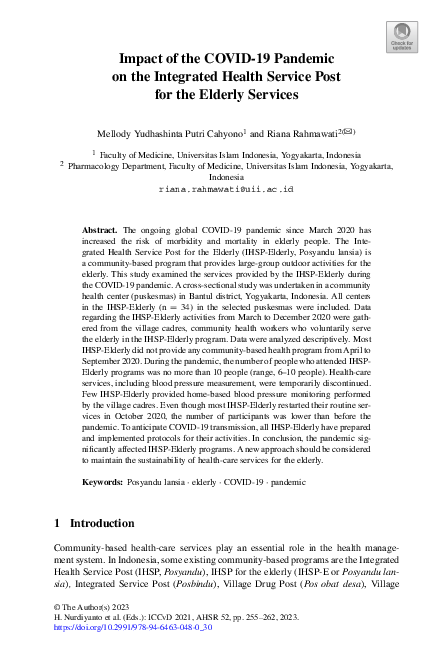(PDF) Impact of the COVID-19 Pandemic on the Integrated Health Service ...