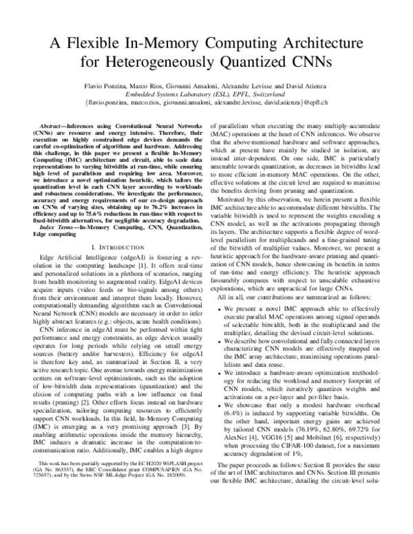 (PDF) A Flexible In-Memory Computing Architecture for Heterogeneously ...