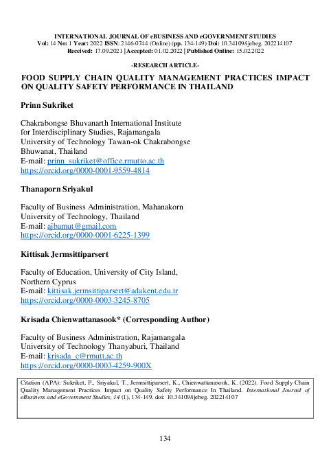 (PDF) FOOD SUPPLY CHAIN QUALITY MANAGEMENT PRACTICES IMPACT ON QUALITY ...