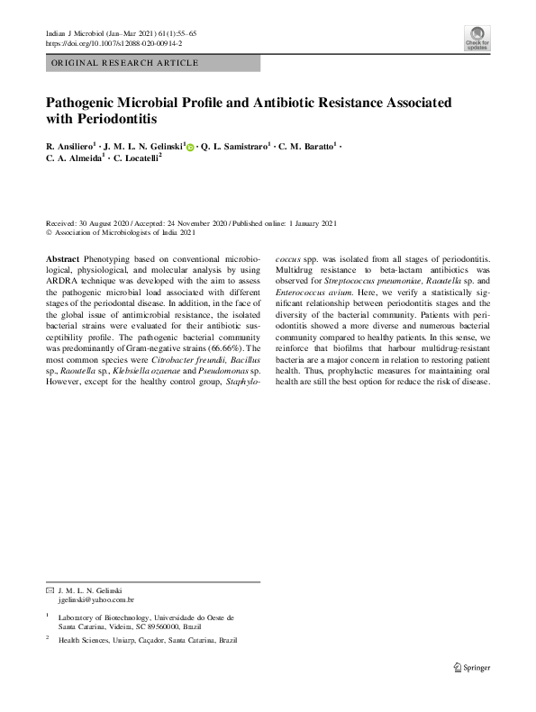 (PDF) Pathogenic Microbial Profile and Antibiotic Resistance Associated ...
