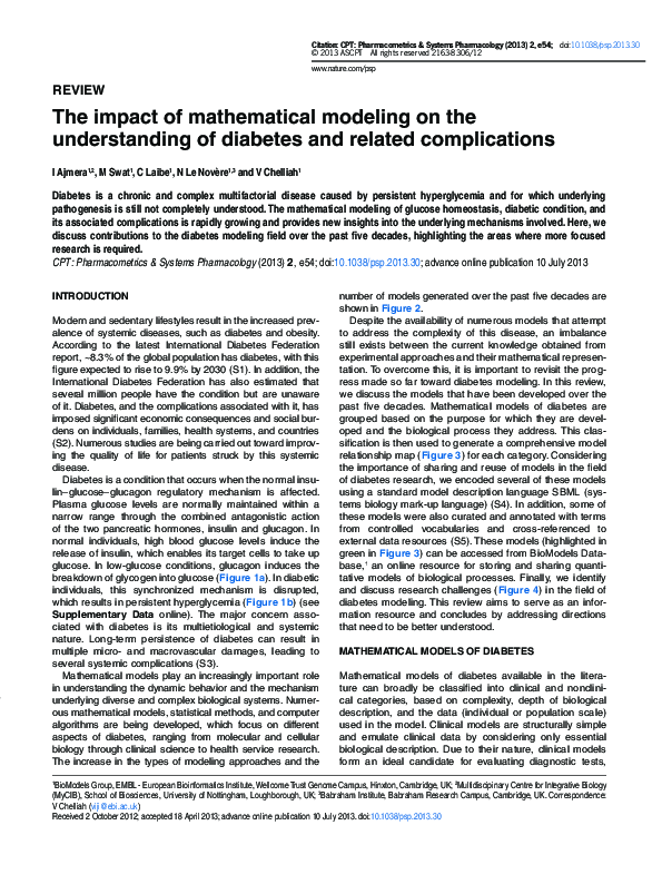 (PDF) The impact of mathematical modeling on the understanding of ...