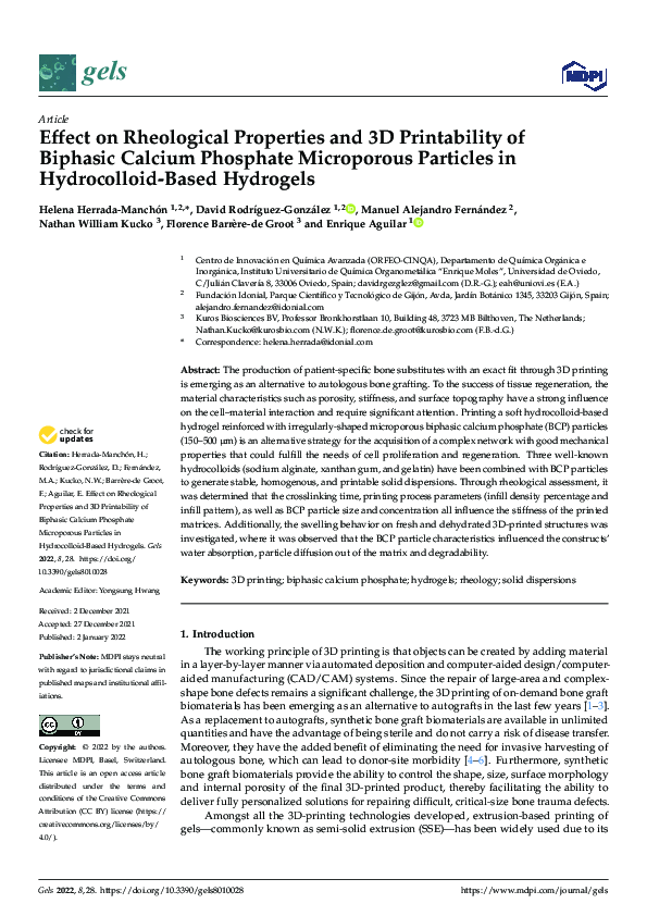 (PDF) Effect on Rheological Properties and 3D Printability of Biphasic ...