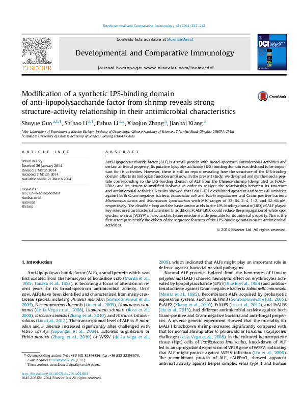 (PDF) Modification of a synthetic LPS-binding domain of anti ...