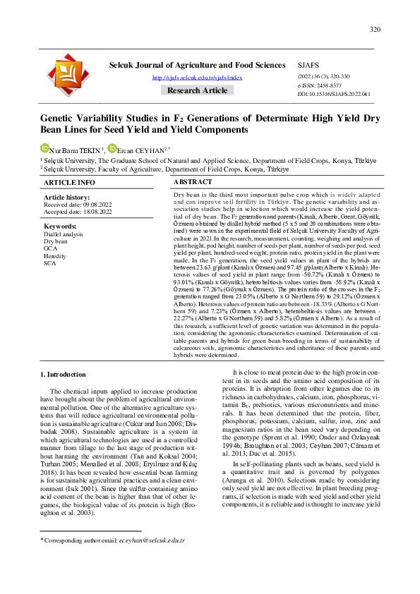 (PDF) Genetic Variability Studies in F2 Generations of Determinate High ...
