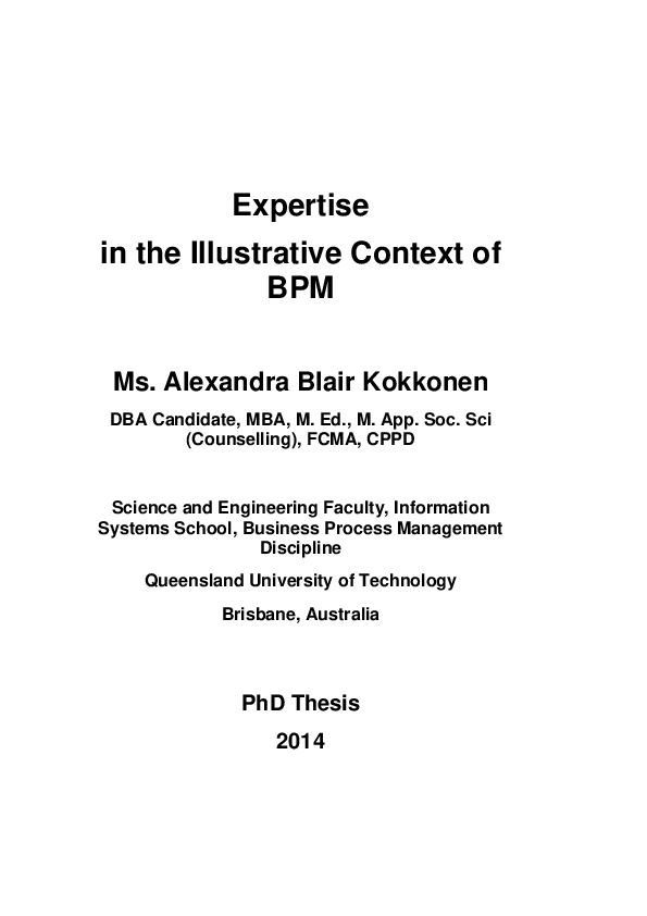 (PDF) Expertise in the illustrative context of BPM