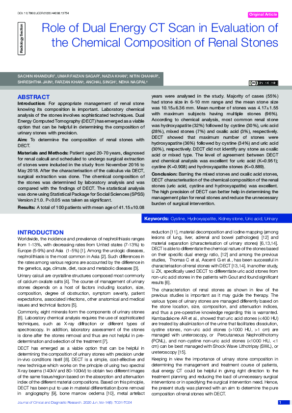 (PDF) Role of Dual Energy CT Scan in Evaluation of the Chemical ...