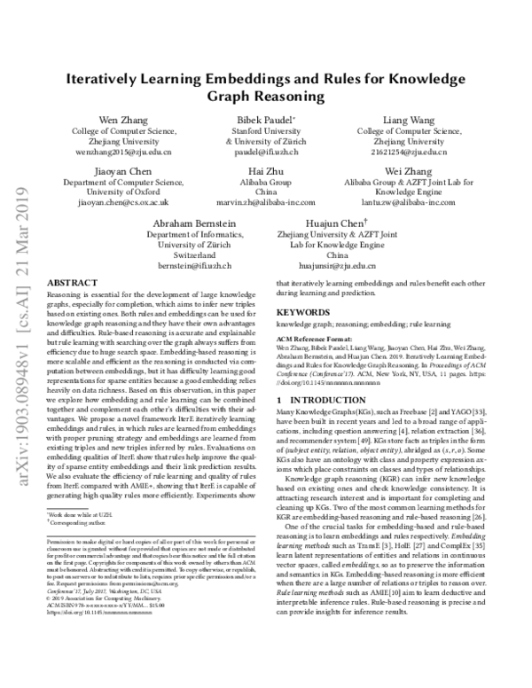 (PDF) Iteratively Learning Embeddings and Rules for Knowledge Graph ...