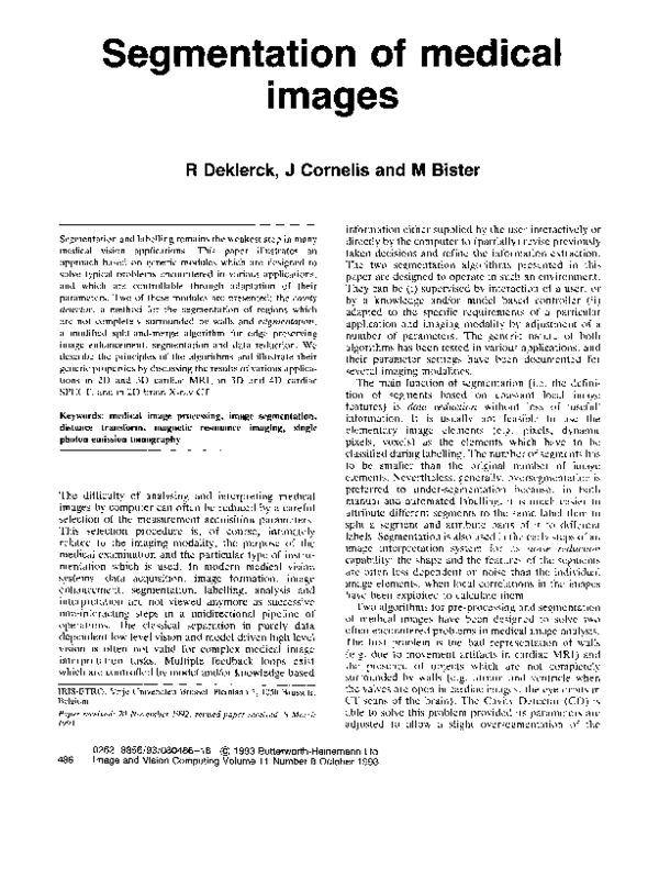 (PDF) Segmentation of medical images | Rudi Deklerck - Academia.edu