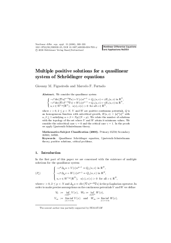 (PDF) Multiple positive solutions for a quasilinear system of ...