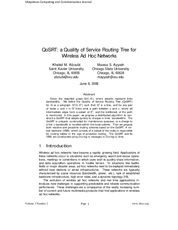 (PDF) QoSRT: a Quality of Service Routing Tree for Wireless Ad Hoc Networks