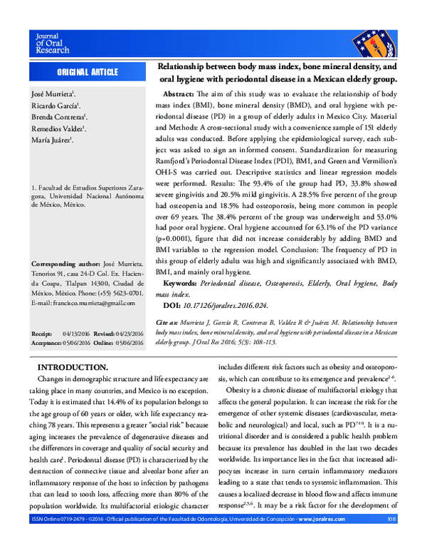(PDF) Relationship between body mass index, bone mineral density, and ...