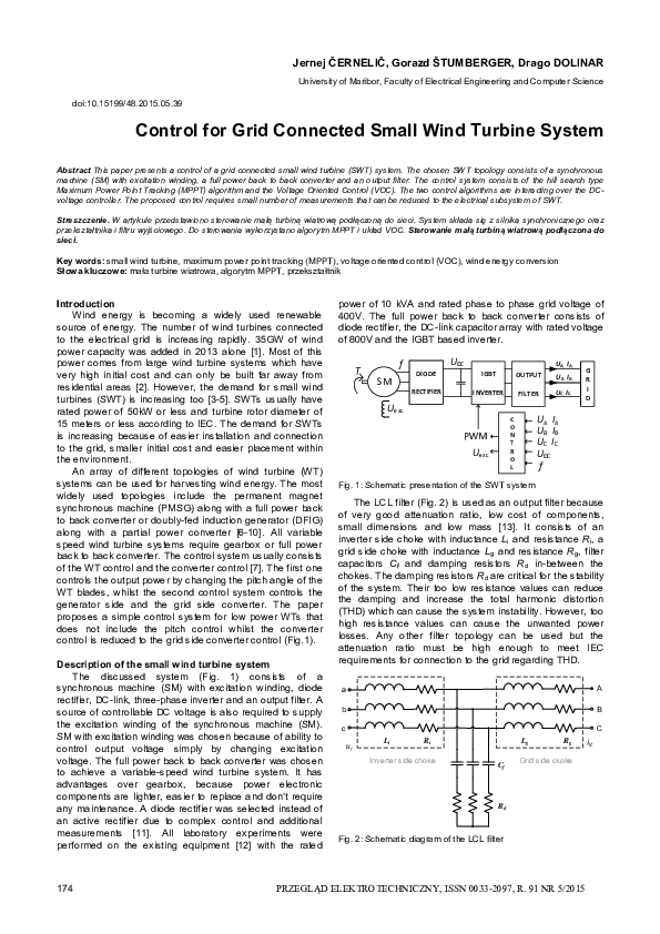 (PDF) Control for Grid Connected Small Wind Turbine System