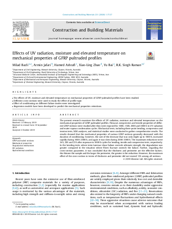 (PDF) Effects of UV radiation, moisture and elevated temperature on ...