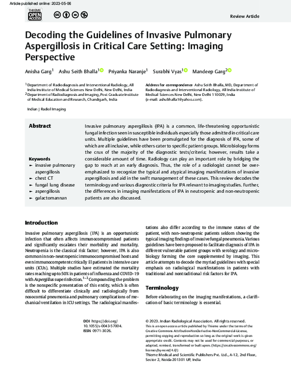 (PDF) Decoding the Guidelines of Invasive Pulmonary Aspergillosis in ...