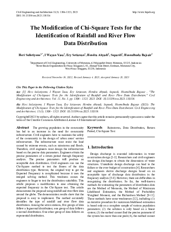 (PDF) The Modification of Chi-Square Tests for the Identification of ...