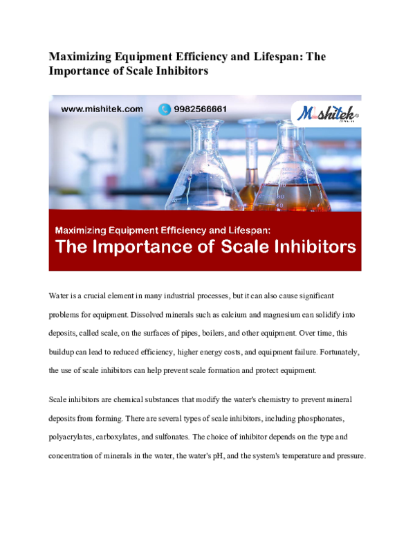 (DOC) Maximizing Equipment Efficiency and Lifespan: The Importance of ...