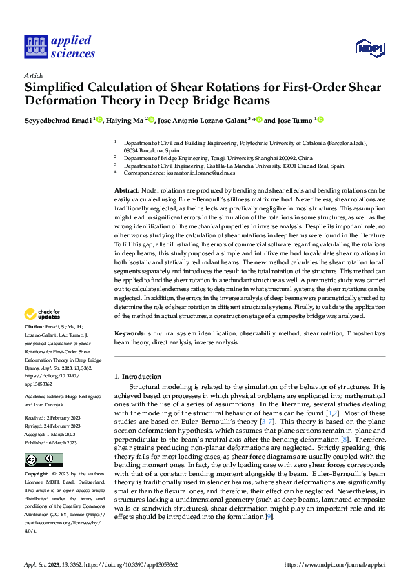 (PDF) Simplified Calculation of Shear Rotations for First-Order Shear ...